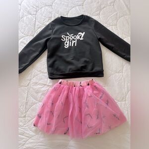 Spooky girl set sweatshirt and skirt size 7